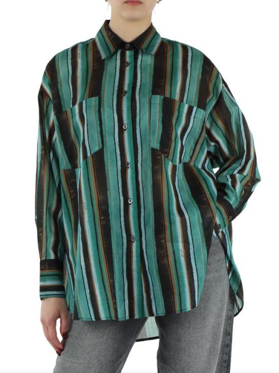 26SS 핑코 셔츠 106990A3CH SD3 Mult verde nero - PINKO