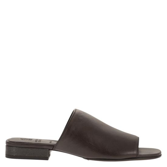 26SS 브루넬로 쿠치넬리 뮬/슬리퍼 MZSLC3171 DARK BROWN