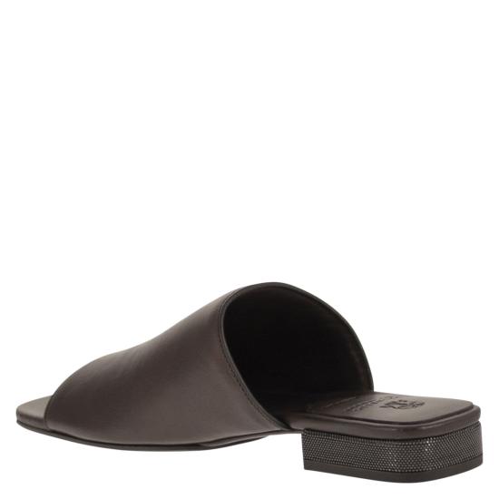 26SS 브루넬로 쿠치넬리 뮬/슬리퍼 MZSLC3171 DARK BROWN - BRUNELLO CUCINELLI