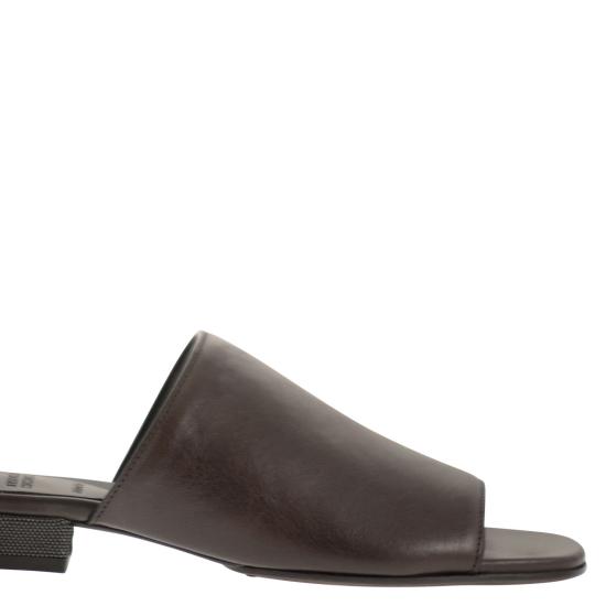 26SS 브루넬로 쿠치넬리 뮬/슬리퍼 MZSLC3171 DARK BROWN - BRUNELLO CUCINELLI