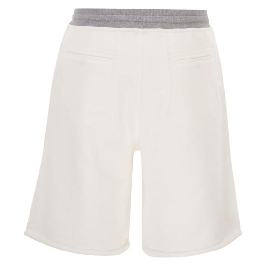 26SS 브루넬로 쿠치넬리 숏팬츠 MR8313375G WHITE - BRUNELLO CUCINELLI