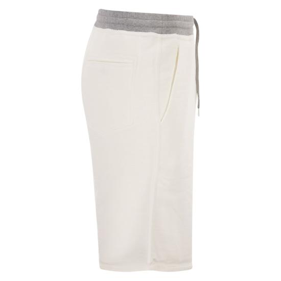 26SS 브루넬로 쿠치넬리 숏팬츠 MR8313375G WHITE - BRUNELLO CUCINELLI