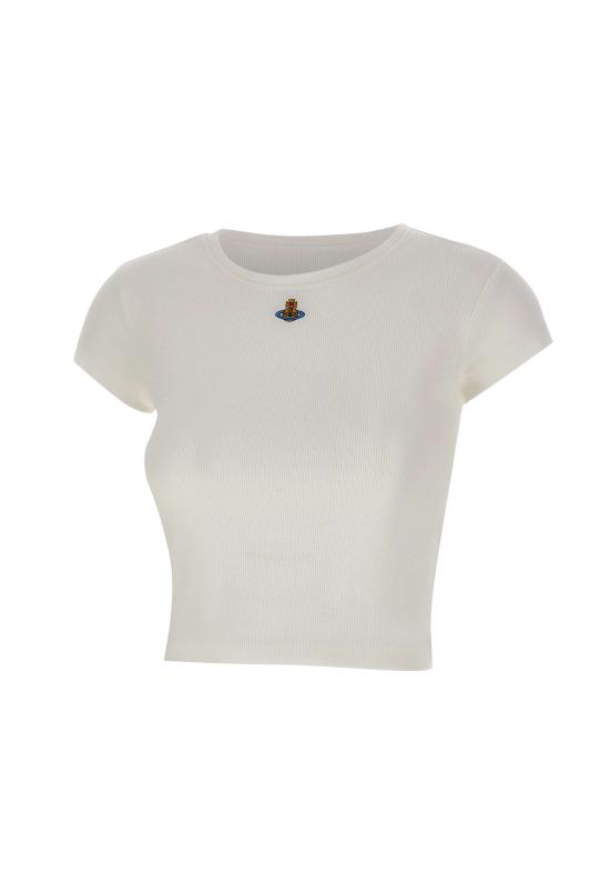 26SS 비비안웨스트우드 반팔 티셔츠 1G010019 J009CA401 White