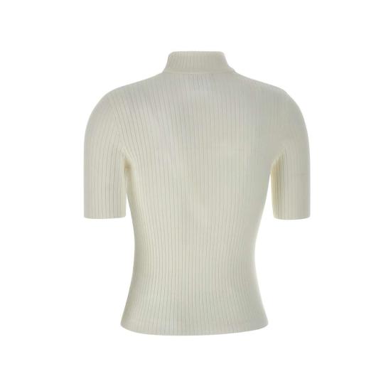  쿠레쥬 리에디션 니트 탑 숏슬리브 PERMPU026FI0001 HERWHITE White - COURREGES