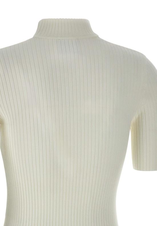  쿠레쥬 리에디션 니트 탑 숏슬리브 PERMPU026FI0001 HERWHITE White - COURREGES