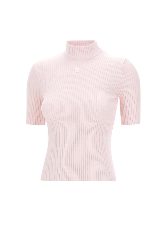 26SS 쿠레쥬 리에디션 니트 탑 숏슬리브 PERMPU026FI0001 PINK Pink