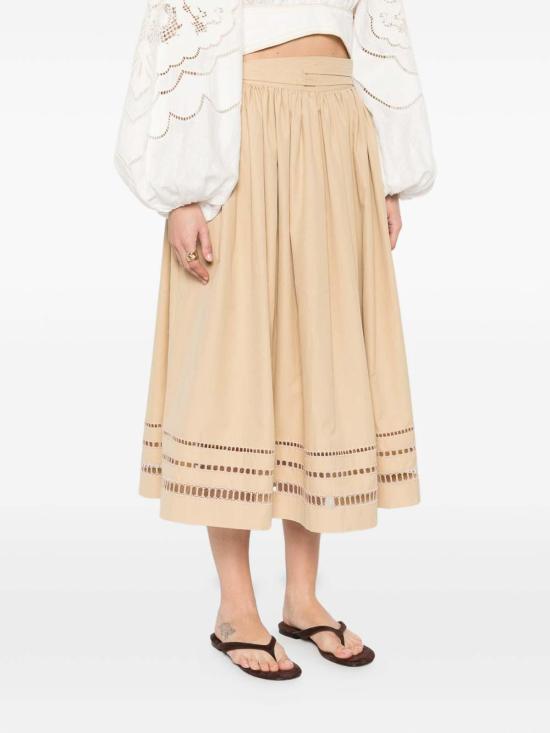 26SS 에르마노 설비노 미디 스커트 D482O385APWGF61324 Beige - ERMANNO SCERVINO