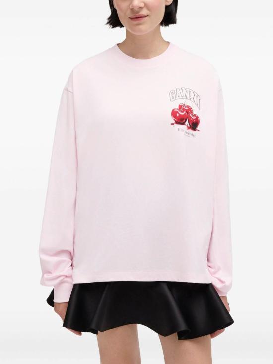 26SS 가니 롱슬리브 프루트 티셔츠 A1050059868 Nude Neutrals - GANNI