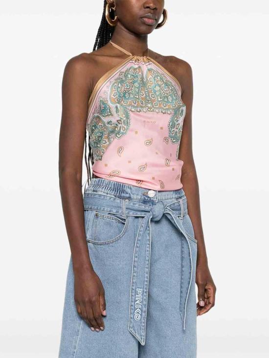 26SS 핑코 민소매 티셔츠 106732A38GNL4 Brown - PINKO