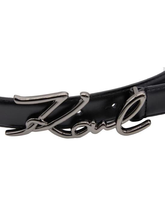 25FW 칼라거펠트 슬림 벨트 A1W33205 1AU Black Gunmetal NERO ARGENTO - KARL LAGERFELD