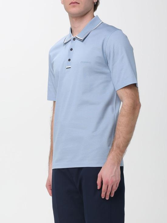 26SS 살바토레 페라가모 폴로 티셔츠 790957 001 Denim - SALVATORE FERRAGAMO