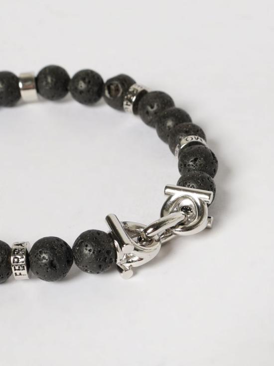 26SS 살바토레 페라가모 라바 스톤 간치니 브레이슬릿 770150 717501 PIETRA LAVICA Black - SALVATORE FERRAGAMO