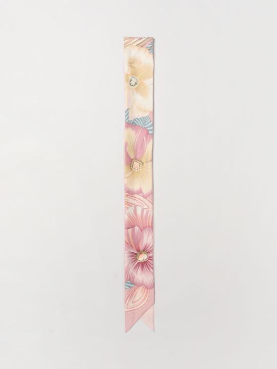 26SS 살바토레 페라가모 브레자 프린트 실크 방도 321247 789964 ROSA BEIGE Pink