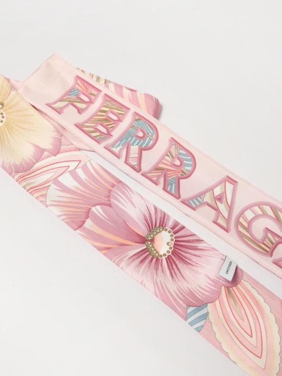 26SS 살바토레 페라가모 브레자 프린트 실크 방도 321247 789964 ROSA BEIGE Pink - SALVATORE FERRAGAMO