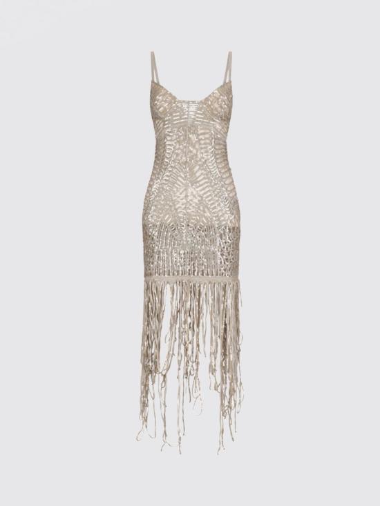 26SS 디 아티코 롱 원피스 260WCW00266EMB011RA 002 Silver - THE ATTICO