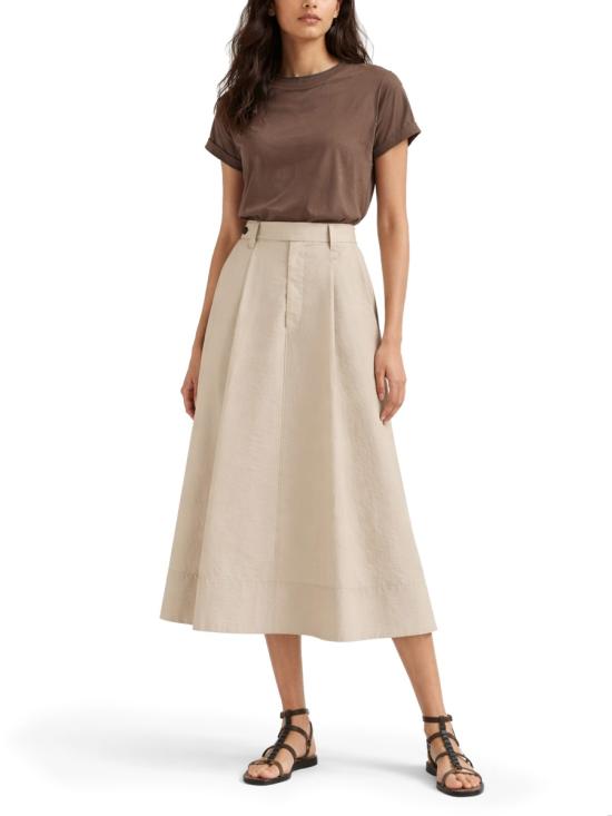 26SS 브루넬로 쿠치넬리 콘트라스트 트림 코튼 티셔츠 M0T18BD200 C8589 BROWN - BRUNELLO CUCINELLI