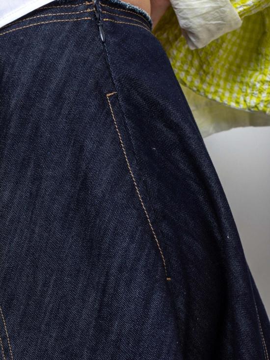  텔라 데님 스커트 라임 - TELA