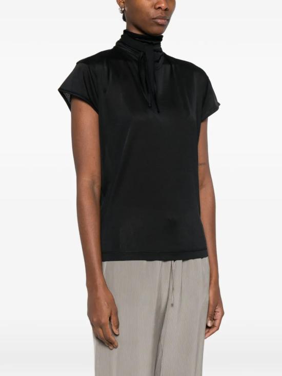 26SS 르메르 반팔 풀라드 탑 TS0020 LJ1049BR498 Black - LEMAIRE