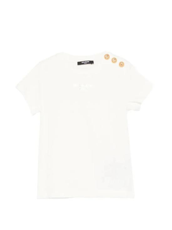 26SS [키즈] 발망 티셔츠 BY8A01Z3672 102OR IVORY GOLD