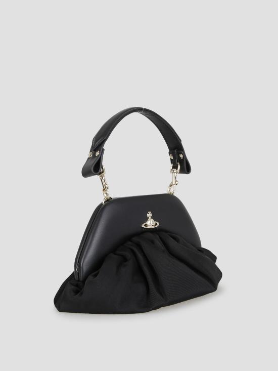 26SS 비비안웨스트우드 사피아노 탑핸들 클러치 파우치 49030001WW01F4 N401 BLACK - VIVIENNE WESTWOOD
