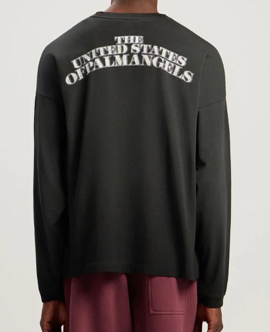 25FW 팜앤젤스 긴팔 티셔츠 PMAB05CF25JER001 1305 VINTAGE BLACK LIGHT GREY - PALM ANGELS