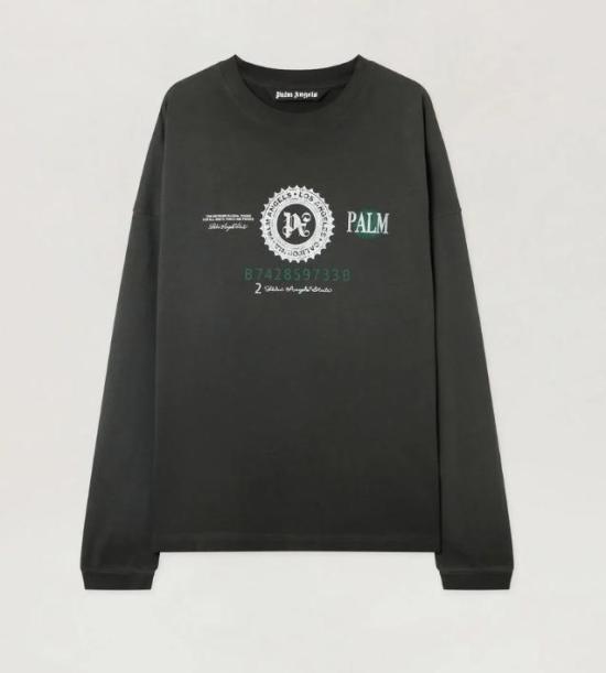 25FW 팜앤젤스 긴팔 티셔츠 PMAB05CF25JER001 1305 VINTAGE BLACK LIGHT GREY