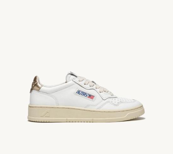 26FW 오트리 메달리스트 로우 레더 스니커즈 AULWLL 06 LEAT WHT GOLD