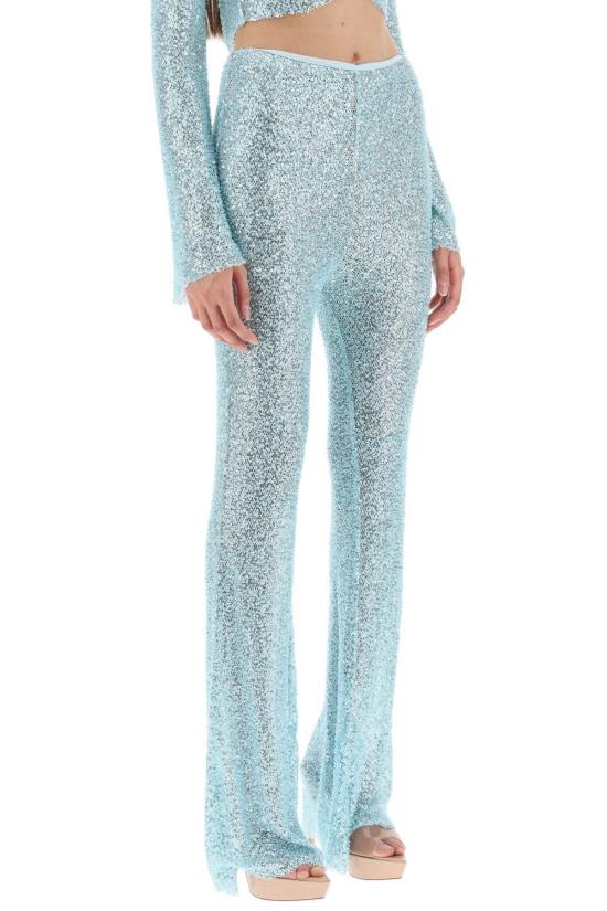  셀프 포트레이트 플레어 팬츠 아쿠아마린 폴리아미드  블루 - SELF PORTRAIT