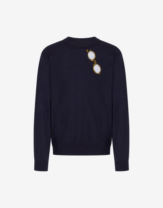 26SS 모스키노 스웨터 AEF261ZZ09170200AEF0510 Navy DOM