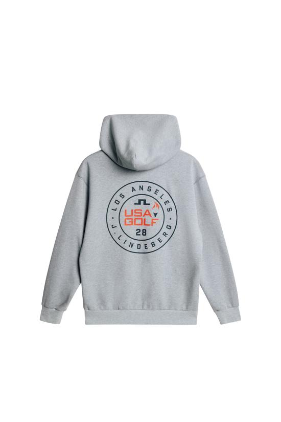 26SS 제이린드버그 후드 티셔츠 GMJS15621 U241 MEDIUM GREY MELANGE DOM - J LINDEBERG