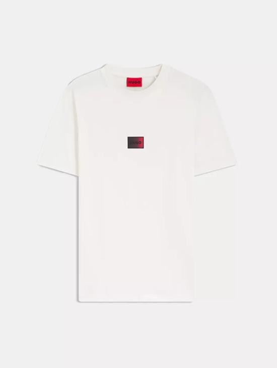 26SS 휴고보스 그라디언트 로고 라벡 코튼 저지 티셔츠 50553124 102 WHITE DOM