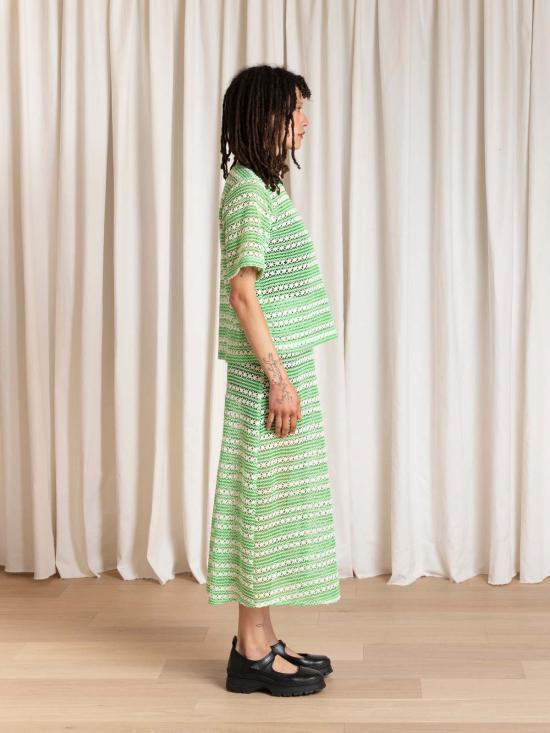  알리 골든 롱 스커트 슬림 미디 스커트 - ALI GOLDEN