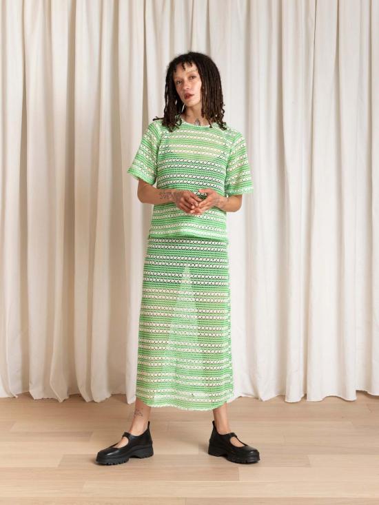  알리 골든 롱 스커트 슬림 미디 스커트 - ALI GOLDEN