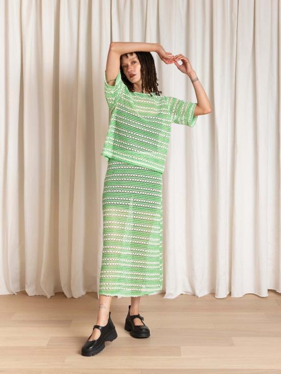  알리 골든 롱 스커트 슬림 미디 스커트 - ALI GOLDEN