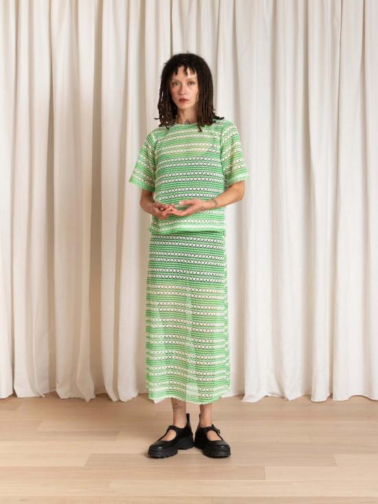  알리 골든 롱 스커트 슬림 미디 스커트 - ALI GOLDEN