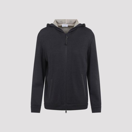 26SS 브루넬로 쿠치넬리 모닐리 지퍼루프 집업 MD828SB806 C9142 CARBONE - BRUNELLO CUCINELLI