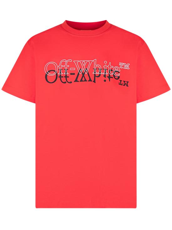 26SS [키즈] 오프화이트 티셔츠 44BAA002S26J00 1600 HIGHT RISK RED
