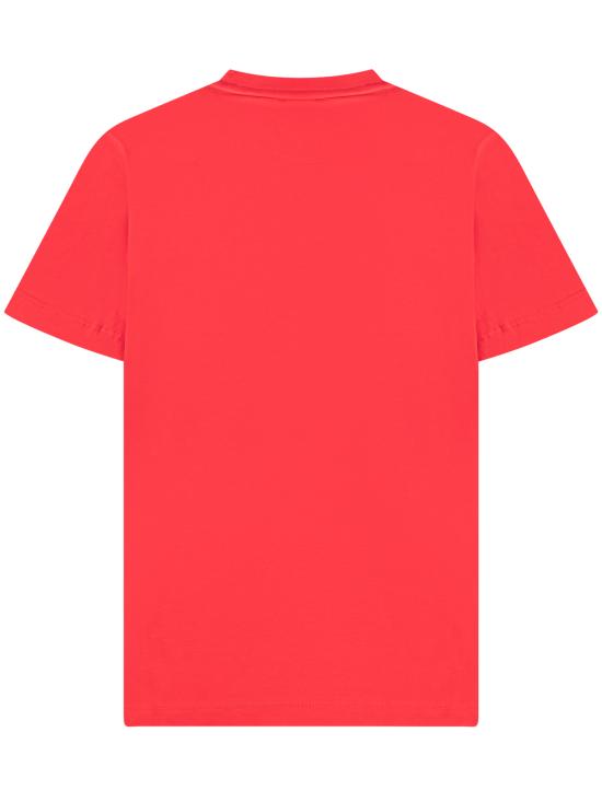 26SS [키즈] 오프화이트 티셔츠 44BAA002S26J00 1600 HIGHT RISK RED - OFF WHITE