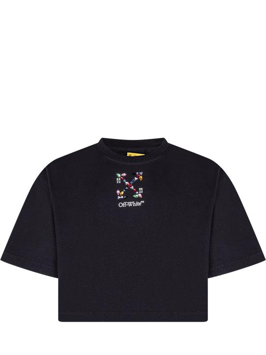 26SS [키즈] 오프화이트 티셔츠 44GAA019S26J00 2001 BLACK