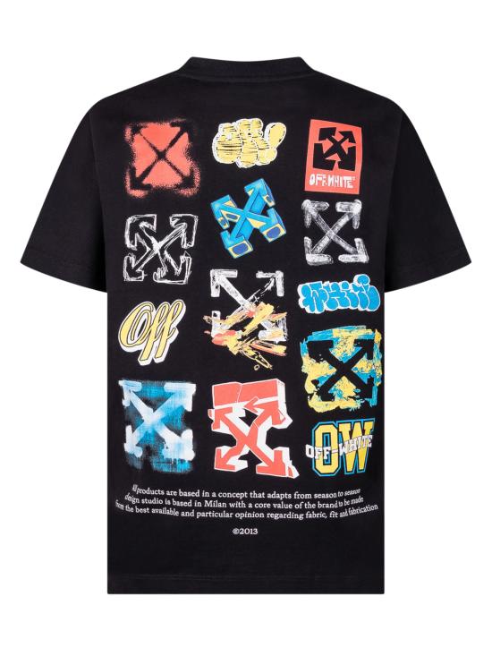 26SS [키즈] 오프화이트 티셔츠 44BAA002S26J00 7001 BLACK - OFF WHITE