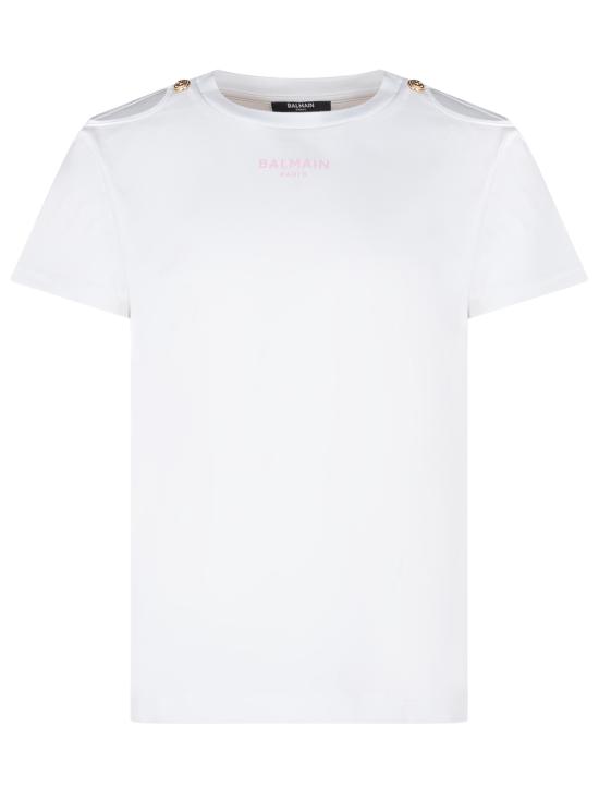 26SS [키즈] 발망 티셔츠 BY8B51Z3672 100RS WHITE PINK