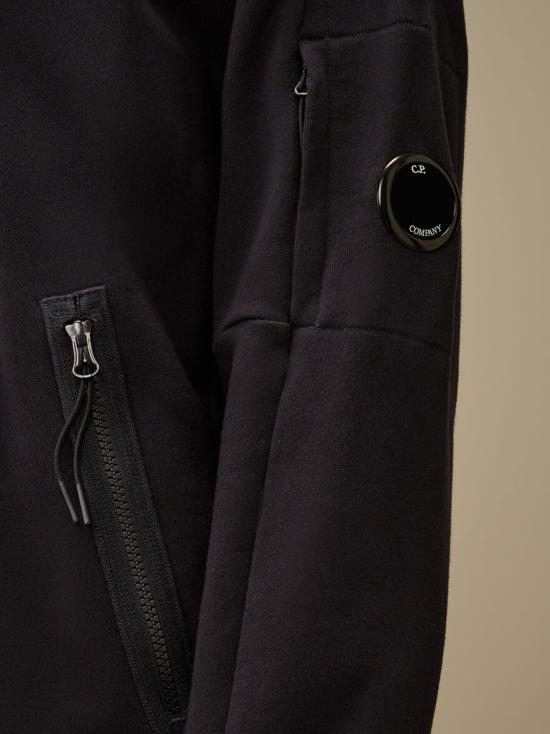 26FW 씨피 컴퍼니 다이애그널 레이즈드 플리스 후드 풀 집 스웨트셔츠 RCCMSS716A005086W 888 TOTAL ECLIPSE - C.P. COMPANY