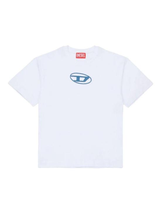 26SS [키즈] 디젤 티셔츠 J025900GRAI K100 WHITE