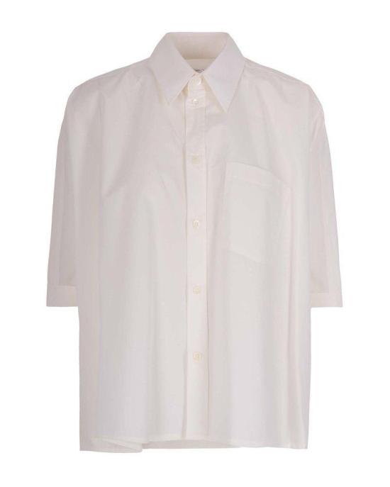 26SS MM6 메종마르지엘라 크롭드 셔츠 S52DL0236M35256 101 OFF WHITE