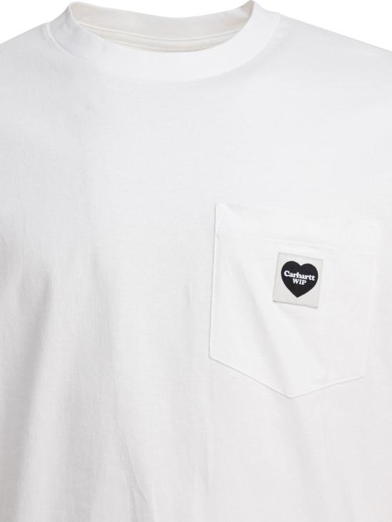 26SS 칼하트 WIP 포켓 하트 티셔츠 I032128 00A XX White - CARHARTT WIP
