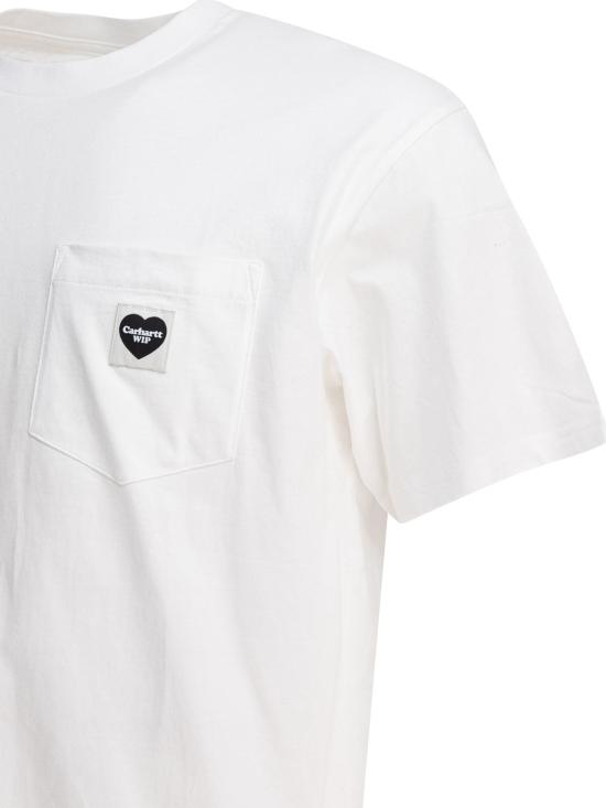 26SS 칼하트 WIP 포켓 하트 티셔츠 I032128 00A XX White - CARHARTT WIP