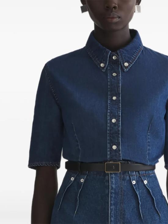 26SS 뮈글러 데님 셔츠 26P6TO08612032 6142 Blue rinsed - MUGLER