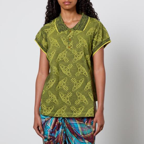  비비안웨스트우드 사이드 스트라이프 폴로 셔츠 1H010001 J0037 O103 NAVY YELLOW DOM