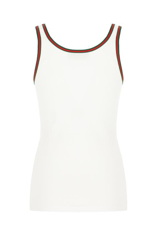 26SS 구찌 웹 코튼 탱크 탑 815851XJG5O 9692 Bianco - GUCCI