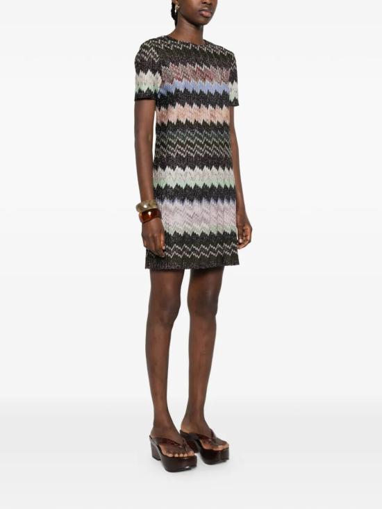 26SS 미소니 미디 원피스 DS26SG1OBR014W SM9YN MULTICOLOR BLK BASE - MISSONI